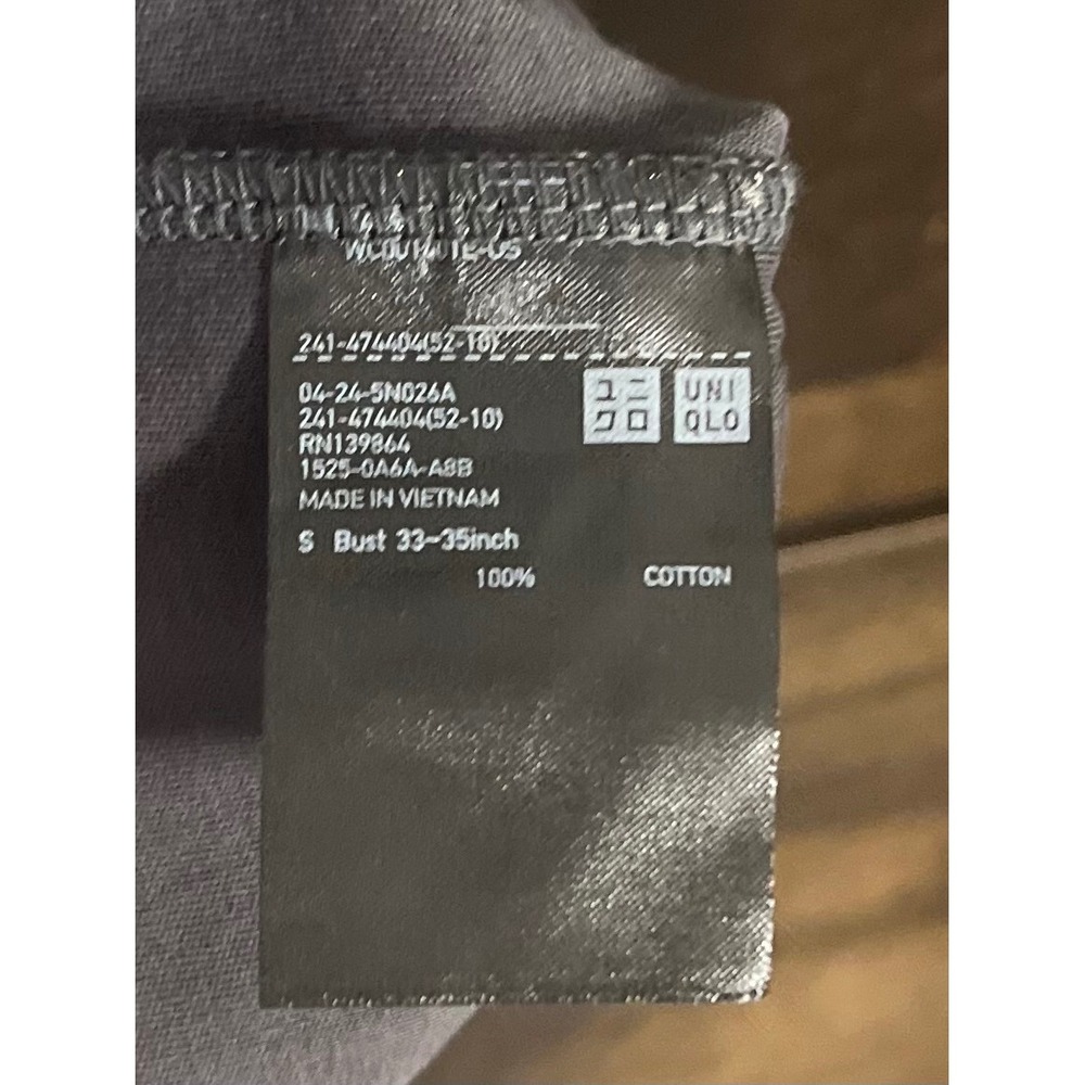 Uniqlo U Crew Neck Short Sleeve T-Shirt Dark Gray 100% Cotton S 241-474404 thick - Picture 4 of 5